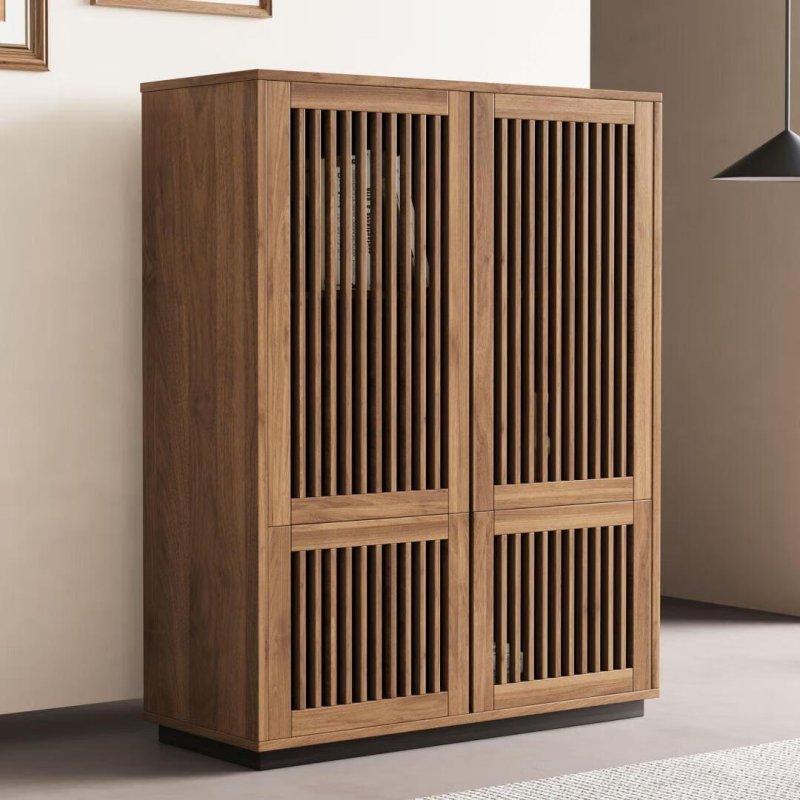 Kahverengi MDF Izgara Kapaklı Ayarlanabilir Raflı Şifonyer - 299063