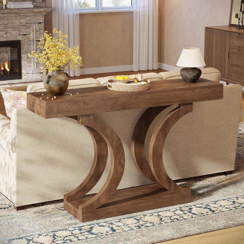 Kahverengi MDF Kavisli Bacaklı Dar Dresuar - 110 cm - 332642