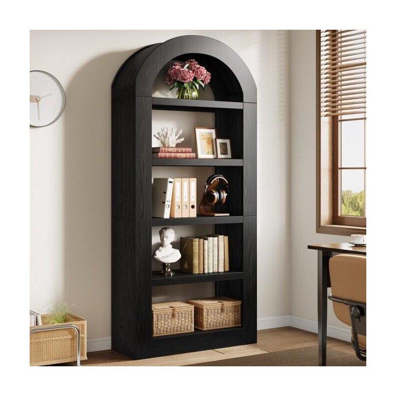 Kahverengi MDF Kemerli 5 Raflı Kitaplık - 180 cm - 318464