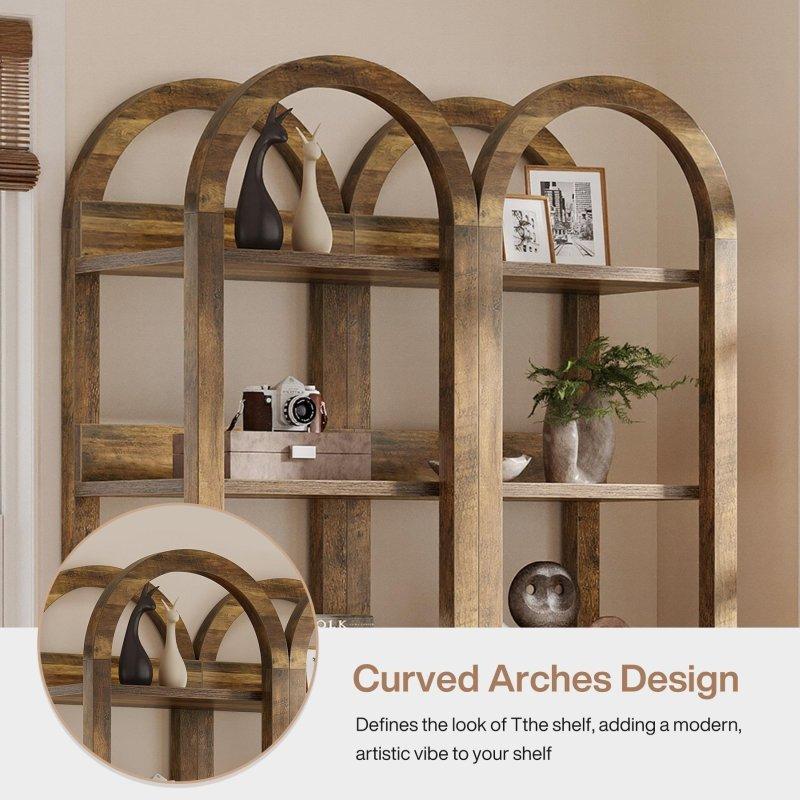 Kahverengi MDF Kemerli 6 Raflı Dar Kitaplık - 40x38x180 cm - 316978