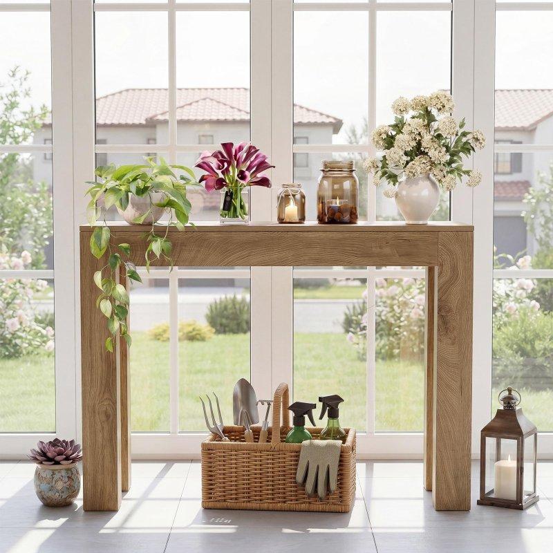 Kahverengi MDF Kır Evi Tarzı Dresuar - 105 cm - 331421