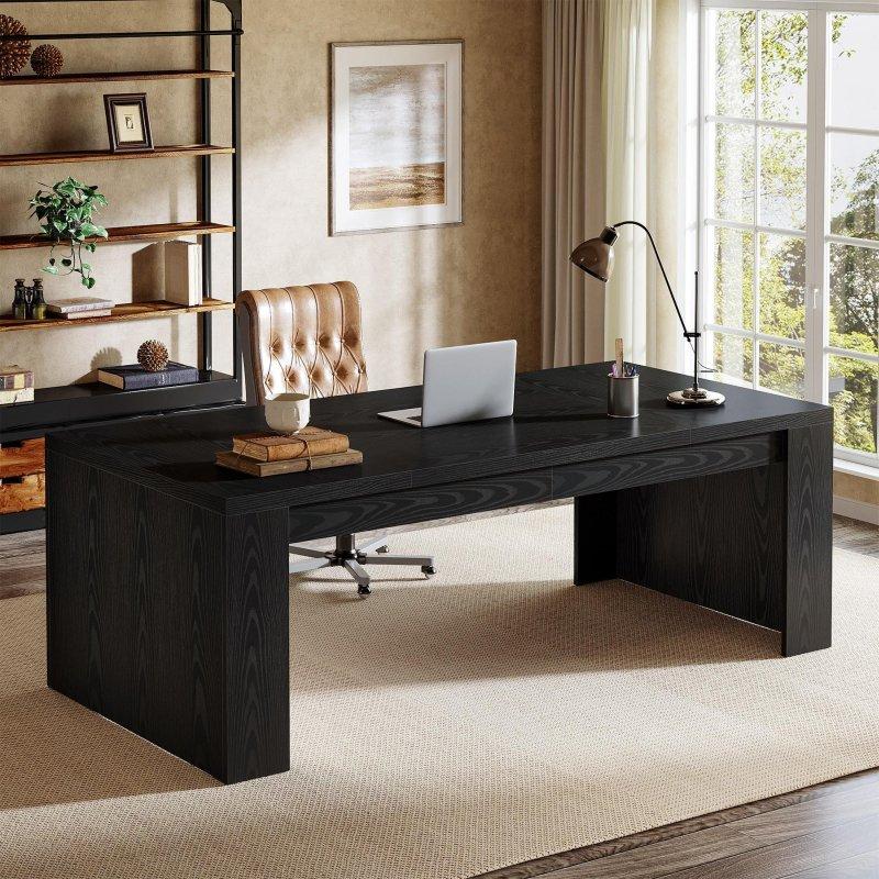 Kahverengi MDF Kır Evi Tarzı Geniş Ofis Masası - 180 cm - 326177 Kahverengi MDF Kır Evi Tarzı Geniş Ofis Masası - 180 cm - 326177