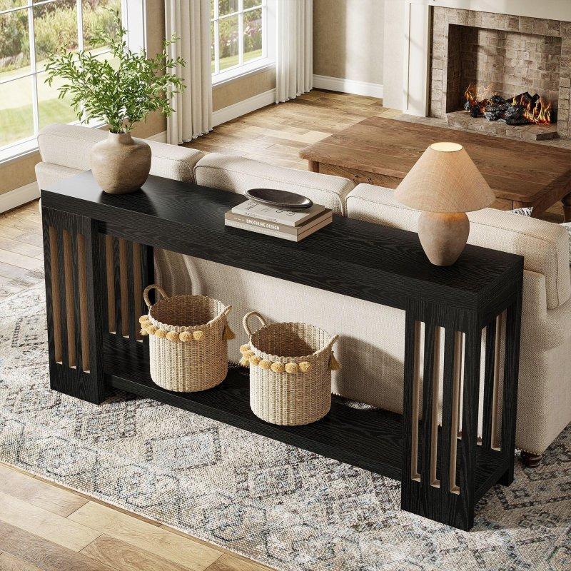 Kahverengi MDF Kır Evi Tarzı İki Raflı Dresuar - 181 cm - 333267