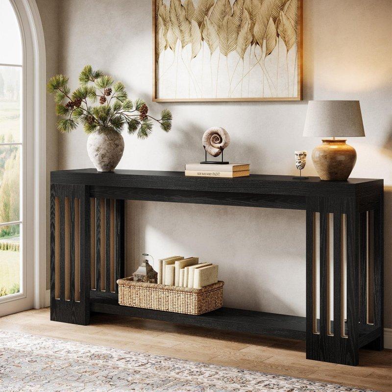 Kahverengi MDF Kır Evi Tarzı İki Raflı Dresuar - 181 cm - 333267
