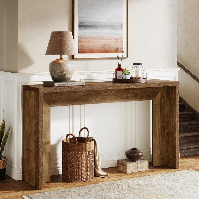 Kahverengi MDF Kır Evi Tasarım Raflı Dresuar - 141 cm - 332864