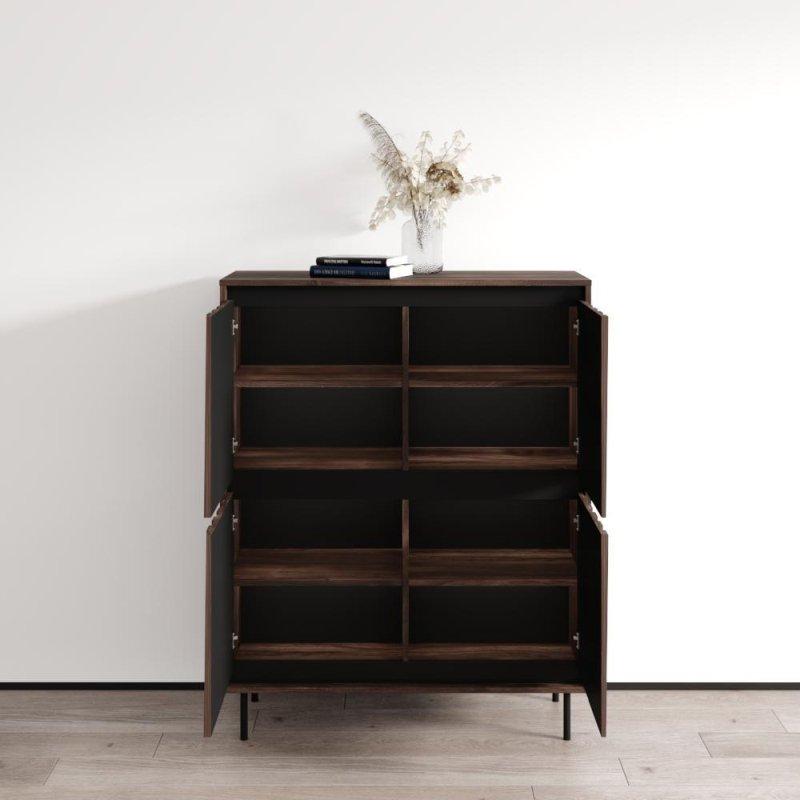 Kahverengi MDF Mat Modern Dikey Şifonyer - 102x129x40 cm - 309503