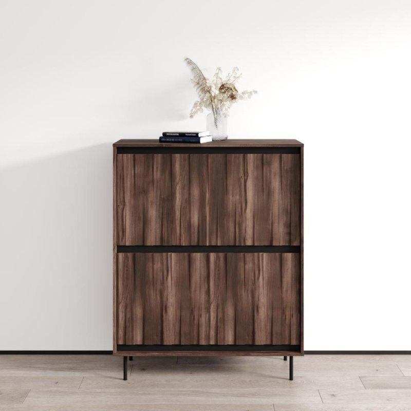 Kahverengi MDF Mat Modern Dikey Şifonyer - 102x129x40 cm - 309503