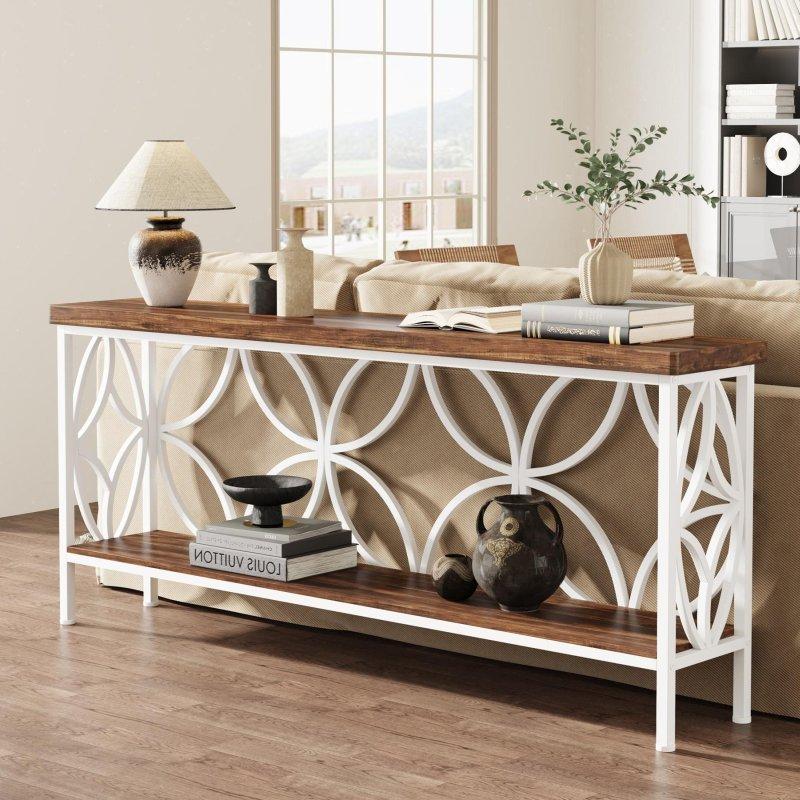 Kahverengi MDF Metal 2 Raflı Endüstriyel Dresuar - 181 cm - 332513