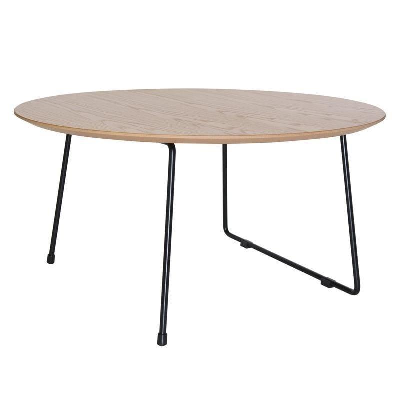 Kahverengi MDF Metal Ayaklı Yuvarlak Orta Sehpa - 80 cm - 241216
