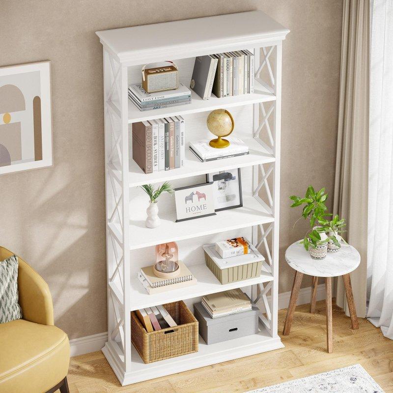 Kahverengi MDF Metal Çerçeveli 5 Raflı Endüstriyel Kitaplık - 181 cm - 320568