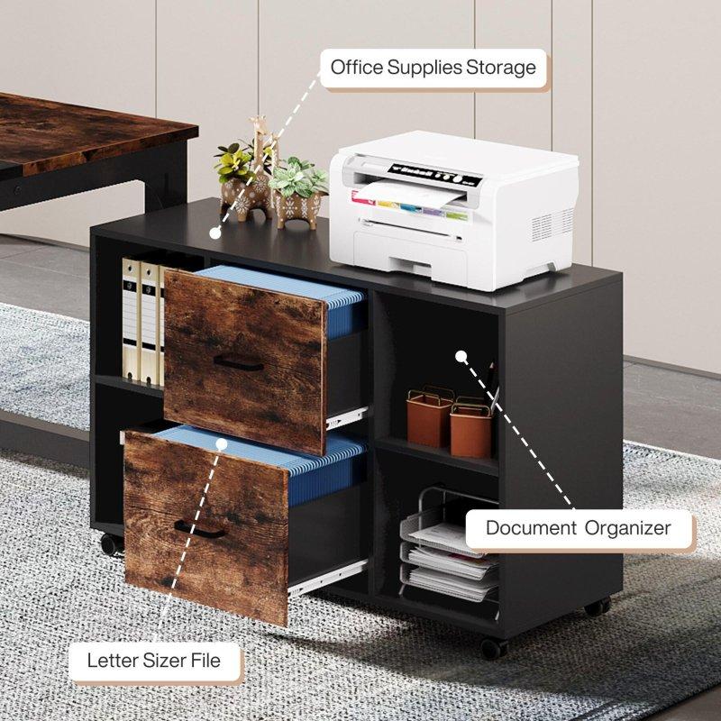 Kahverengi MDF Metal Çerçeveli Dosya Dolaplı L Tipi Ofis Masası - 160 cm - 325933