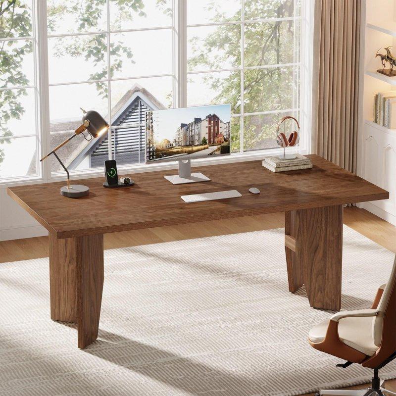 Kahverengi MDF Modern Ofis Masası - 161 cm - 325851