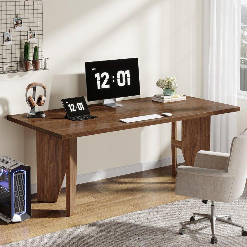 Kahverengi MDF Modern Ofis Masası - 161 cm - 325851