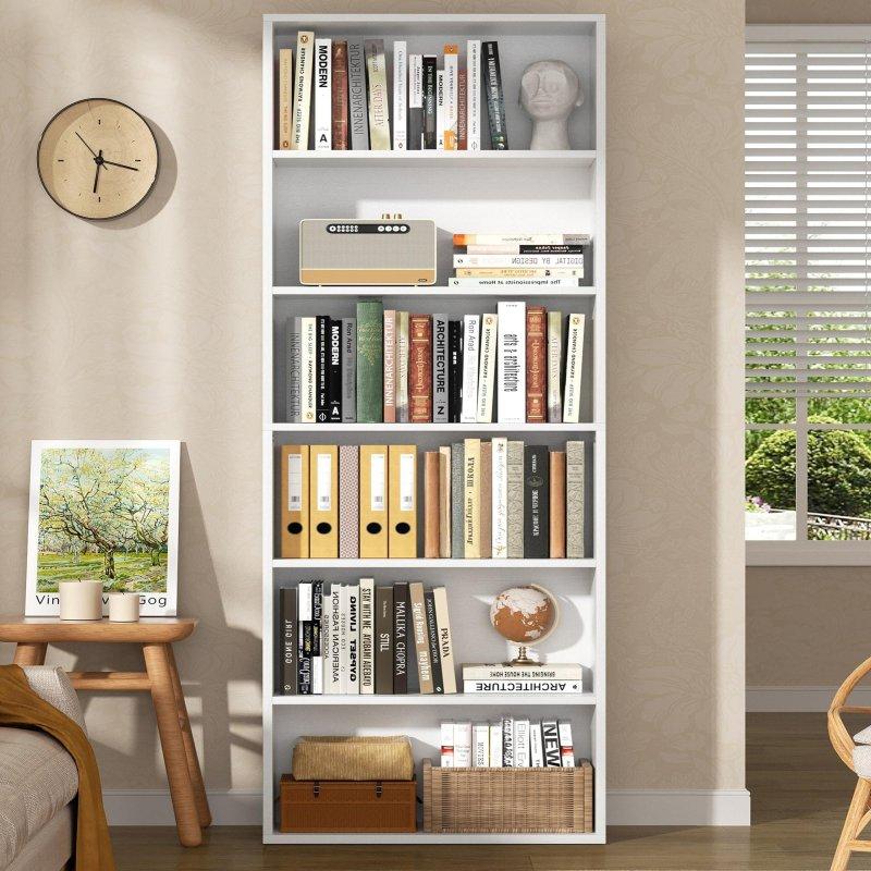 Kahverengi MDF Rustik 6 Raflı Kapalı Sırtlı Kitaplık - 319035