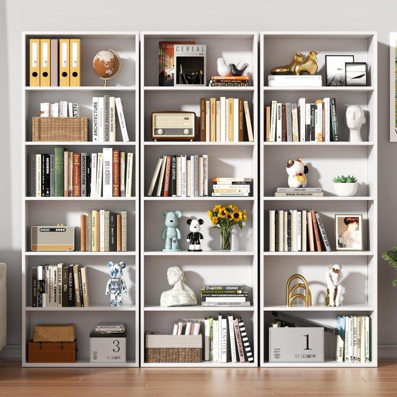 Kahverengi MDF Rustik 6 Raflı Kapalı Sırtlı Kitaplık - 319035