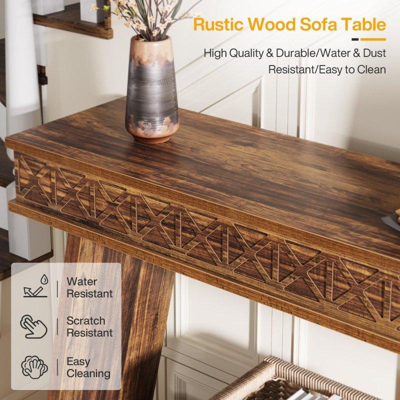 Kahverengi MDF Rustik Raflı Ekstra Uzun Dresuar - 181 cm - 331816