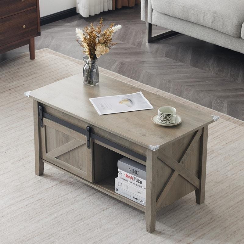 Kahverengi MDF Saklama Alanlı Hidrolik Mekanizmalı Akıllı Sehpa - 254746