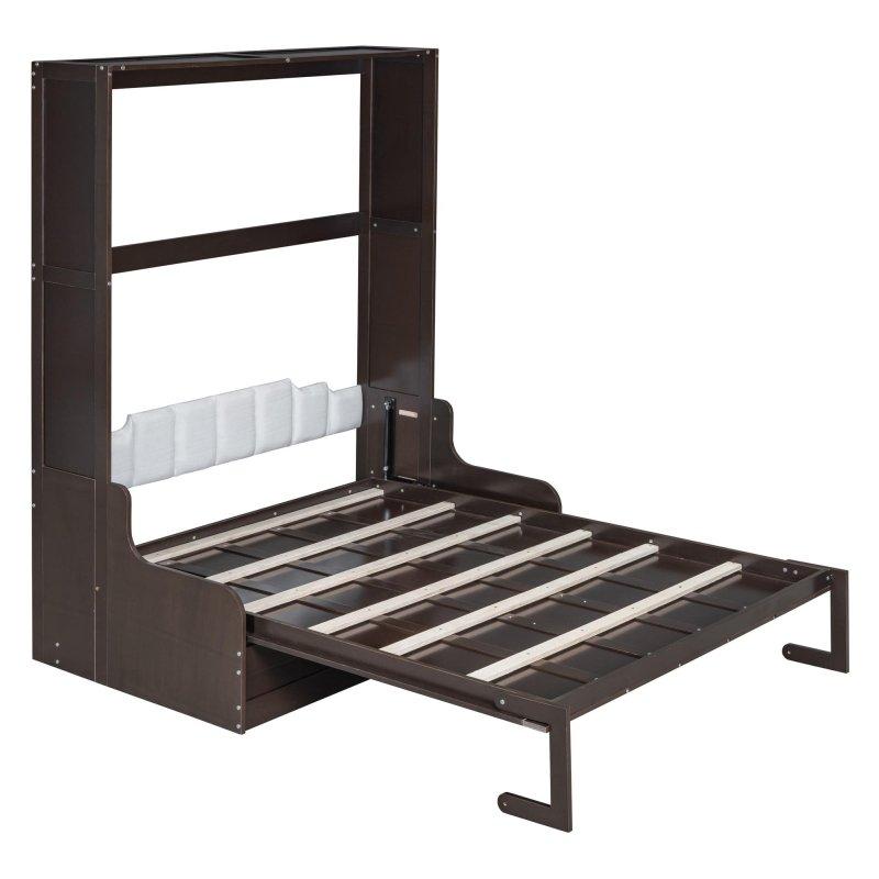 Kahverengi MDF ve Kontrplak Koltuklu Queen Boy Duvar Yatağı - 267080