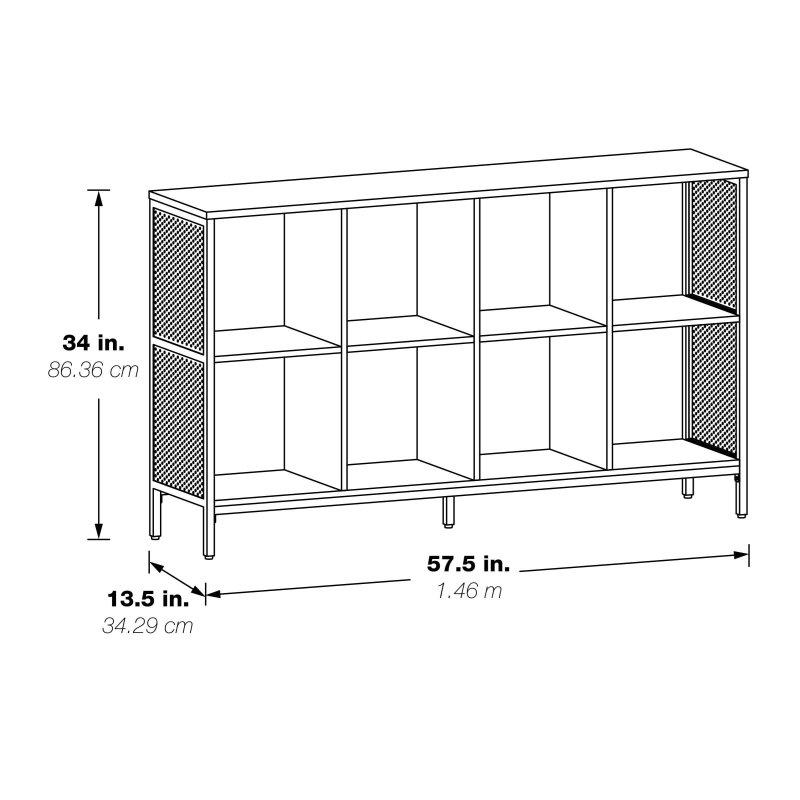 Kahverengi MDF ve Metal 8 Küp Raflı Endüstriyel Kitaplık - 148 cm - 314635