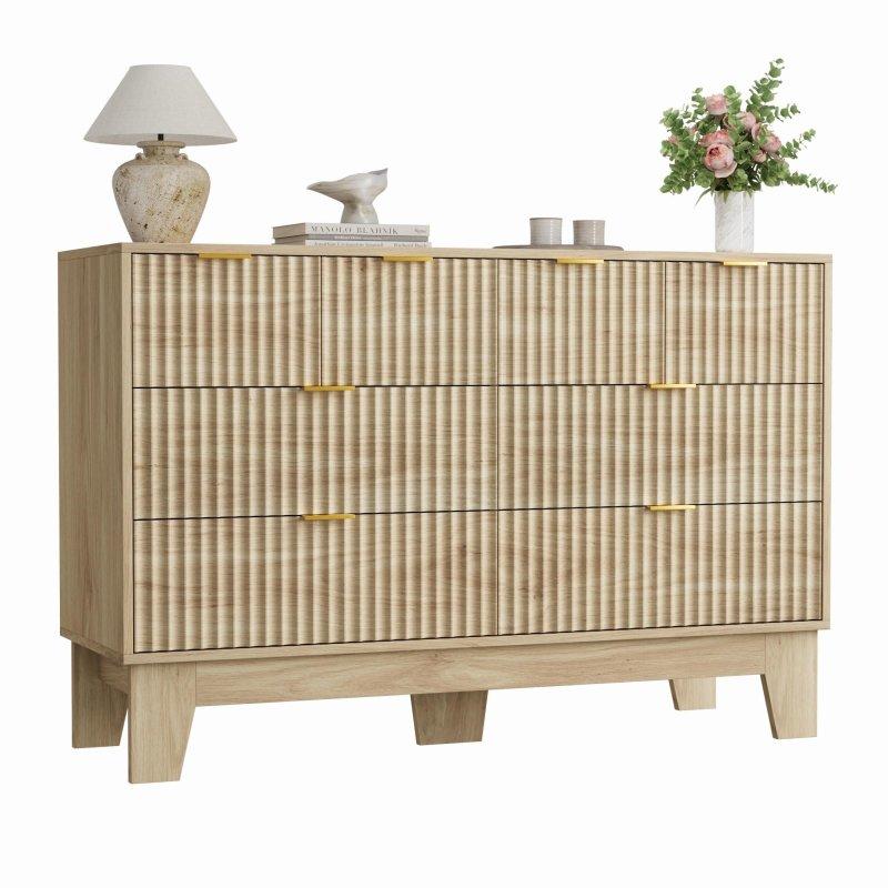 Kahverengi MDF Yivli 8 Çekmeceli Şifonyer - 138x82x40 cm - 307910 Kahverengi MDF Yivli 8 Çekmeceli Şifonyer - 138x82x40 cm - 307910