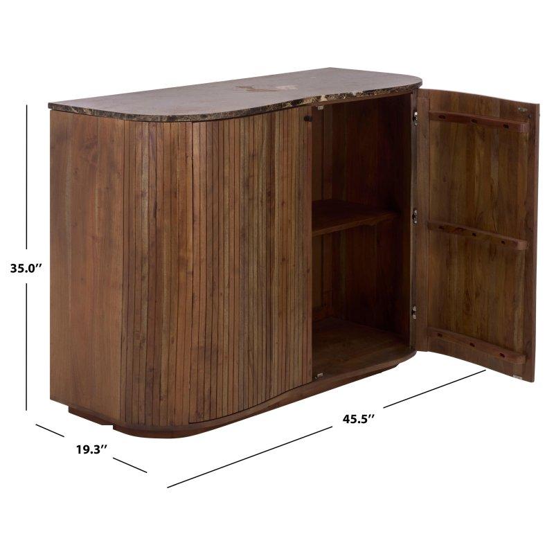 Kahverengi Mermer Tablalı Ahşap Dikey Şifonyer - 117 cm - 301023