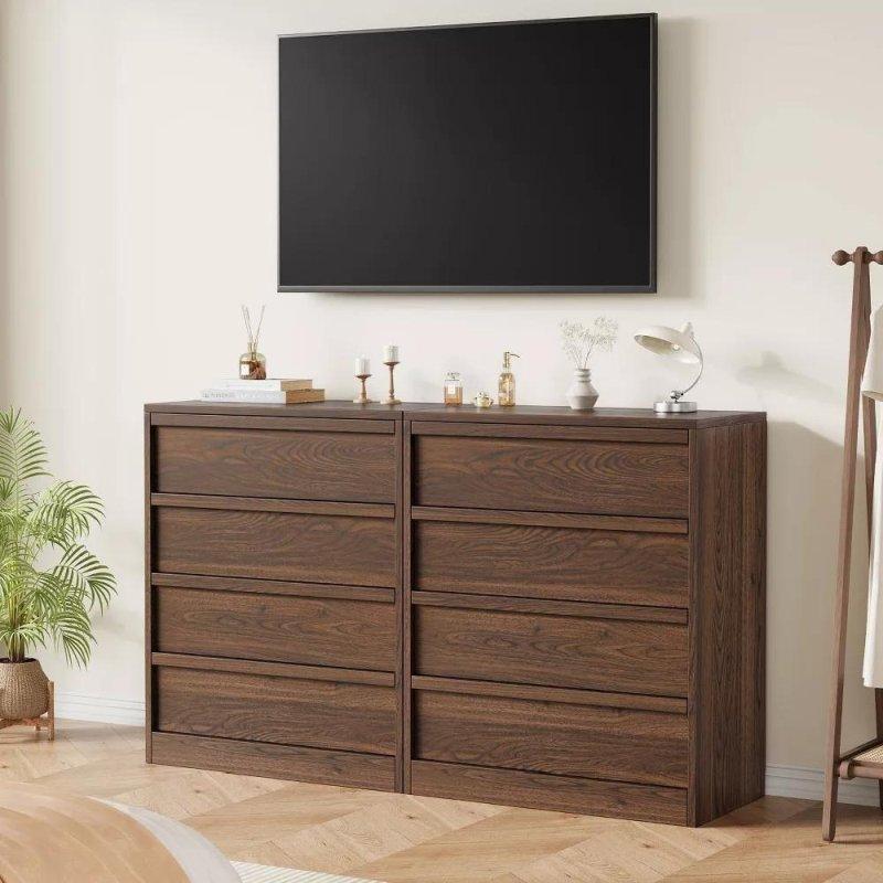 Kahverengi Meşe 4 Çekmeceli Devrilme Önleyici Şifonyer - 75x100 cm - 296865