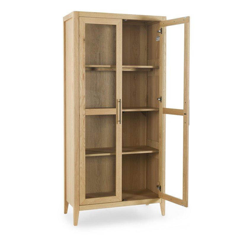 Kahverengi Meşe Cam Kapaklı Ayarlanabilir Raflı Kitaplık - 100x46x209 cm - 313182