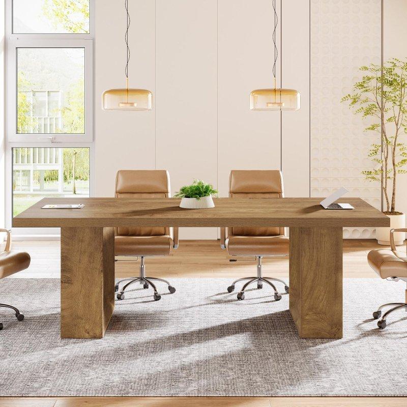 Kahverengi Meşe Rustik Dikdörtgen Ofis Masası - 161x81 cm - 326506