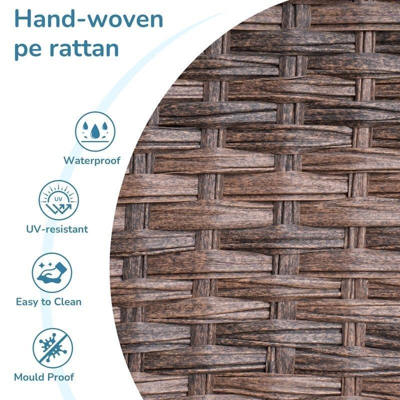 Kahverengi Metal 5 Parça Yüksek Sırtlı Minderli Bahçe Takımı - 269343