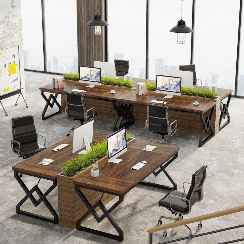 Kahverengi Metal Ayaklı Endüstriyel Sunta Ofis Masası - 161 cm - 327185