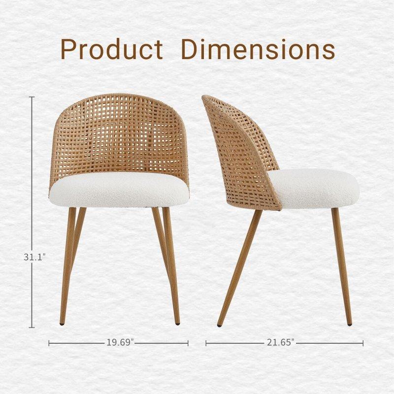 Kahverengi Metal Ayaklı Sünger Minderli 4lü Set Rattan Sandalye - 251580