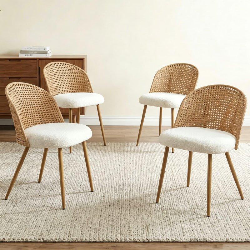 Kahverengi Metal Ayaklı Sünger Minderli 4lü Set Rattan Sandalye - 251580 Kahverengi Metal Ayaklı Sünger Minderli 4lü Set Rattan Sandalye - 251580