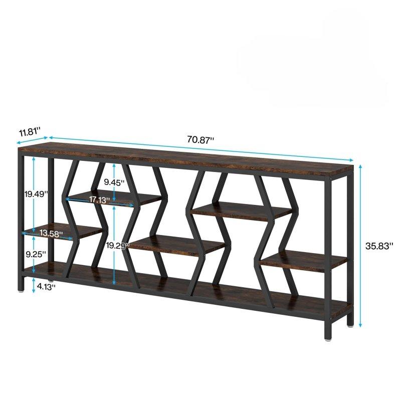 Kahverengi Metal Çerçeveli 4 Raflı Endüstriyel Dresuar - 181 cm - 330968