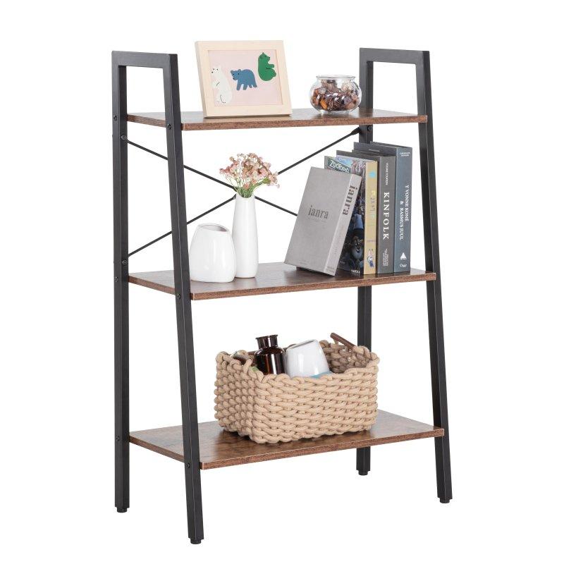 Kahverengi Metal Endüstriyel 4 Raflı Kitaplık - 315009