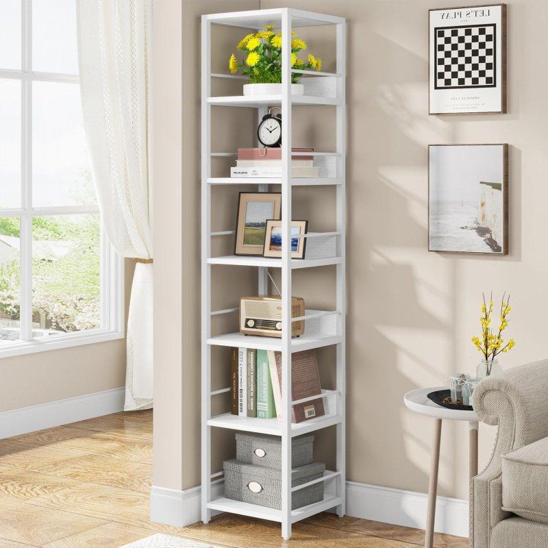 Kahverengi Metal ve Ahşap 2li Set Köşe Tipi 7 Raflı Kitaplık - 190 cm - 315515