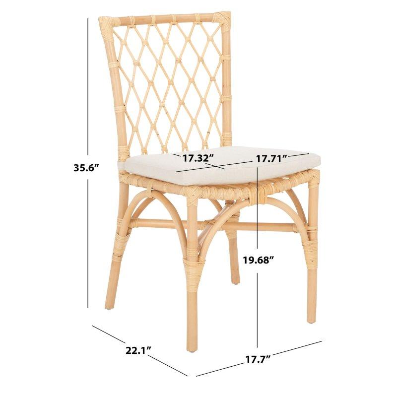 Kahverengi Minderli Dekoratif Sırtlı 2li Set Rattan Sandalye - 46x56x92 cm - 253029
