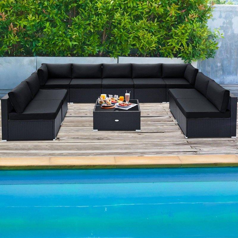 Kahverengi Rattan 10 Parça Modüler Bahçe Takımı - 274459