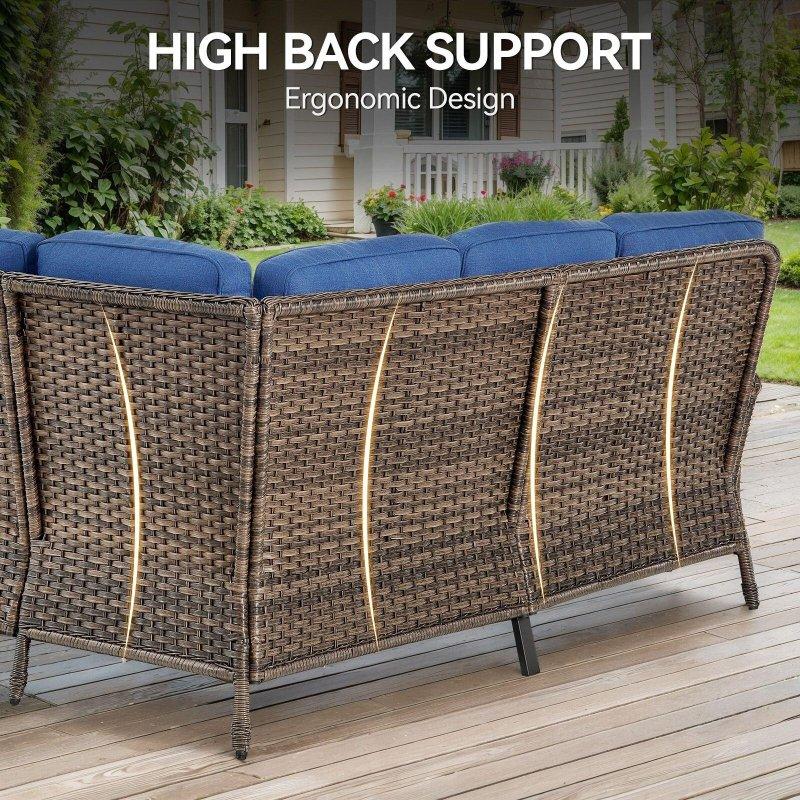 Kahverengi Rattan Ateş Çukurlu Modüler Bahçe Takımı - 273158