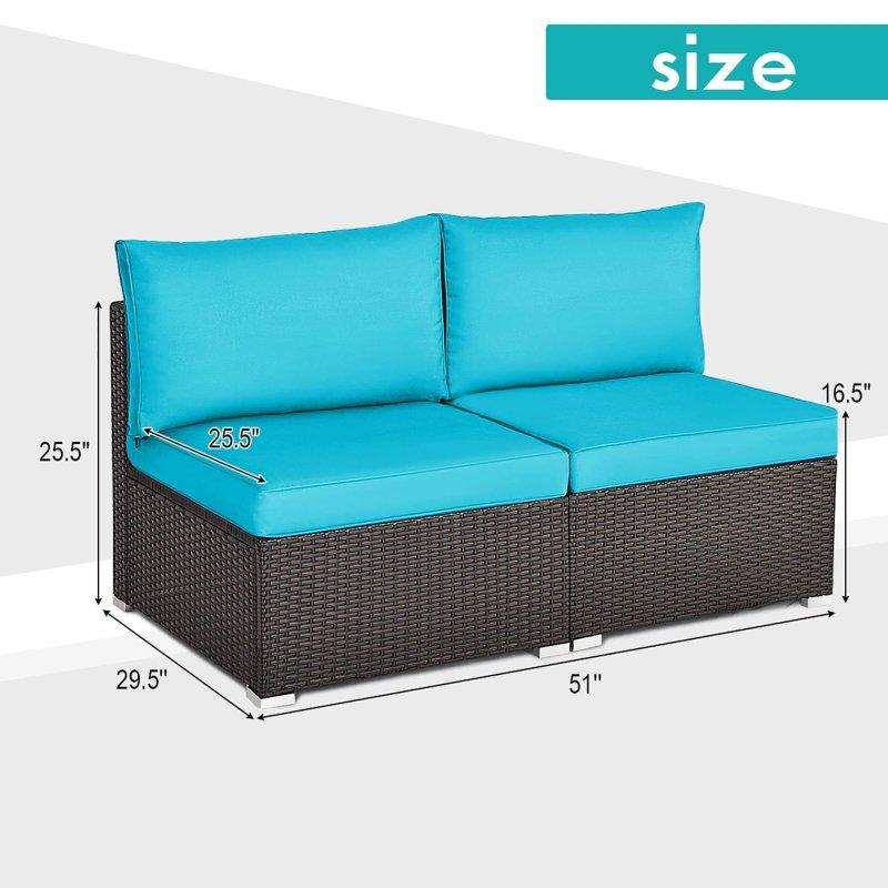 Kahverengi Rattan Minderli 2 Parça Kolsuz Bahçe Takımı - 273723