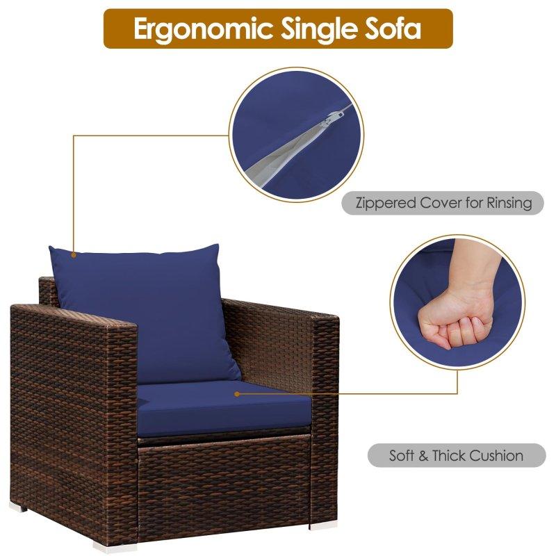 Kahverengi Rattan Minderli 3 Parça Bahçe Takımı - 274606