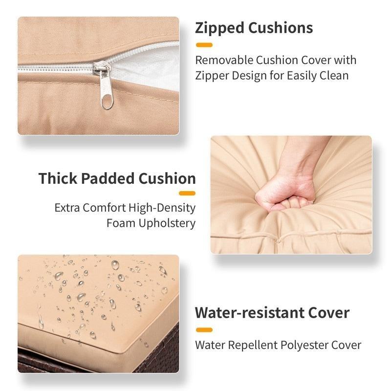 Kahverengi Rattan Minderli 7 Parça Modüler Bahçe Takımı - 268164