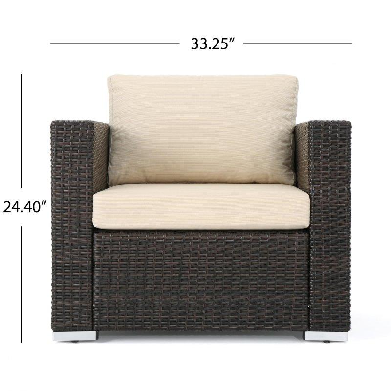 Kahverengi Rattan Minderli 8 Parça Bahçe Takımı - 269964