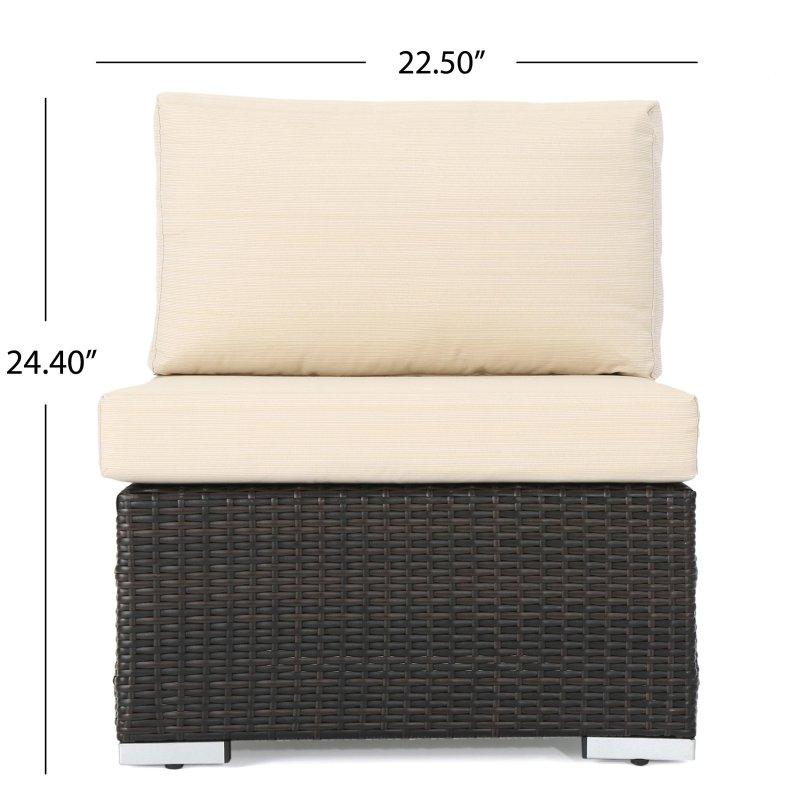 Kahverengi Rattan Minderli 8 Parça Bahçe Takımı - 269964