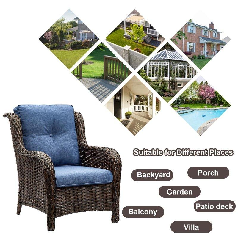 Kahverengi Rattan Minderli Modüler 6 Parça Bahçe Takımı - 273648