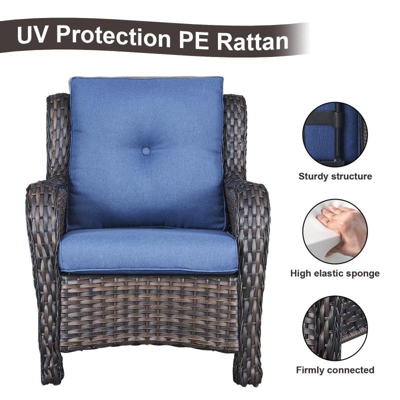 Kahverengi Rattan Minderli Modüler 6 Parça Bahçe Takımı - 273648