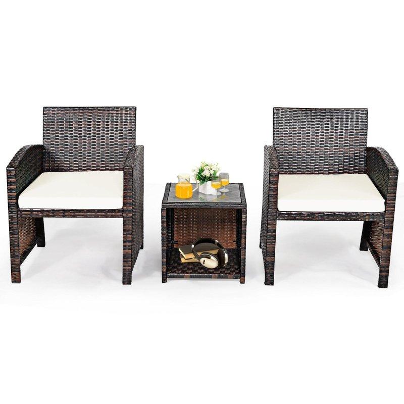 Kahverengi Rattan Minderli ve Depolama Alanlı Bahçe Takımı - 276962