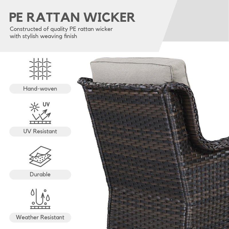 Kahverengi Sentetik Rattan Modüler 8 Parça Bahçe Takımı - 274628