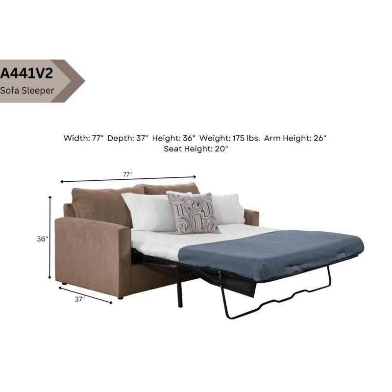 Kahverengi Şönil Kumaş Yataklı 3 Kişilik Kare Kolçaklı Bohem Koltuk - 196 cm - 285091