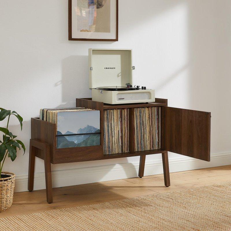 Kahverengi Sunta Plak Saklama Alanlı Konik Ayaklı Kitaplık - 97x65x41 cm - 313699
