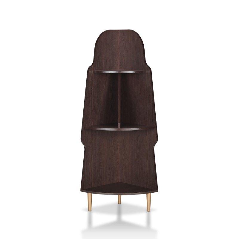 Kahverengi Suntalam 3 Raflı Bölmeli Köşe Kitaplık - 137x42 cm - 314495